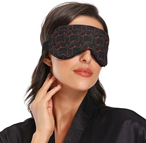 Unisex Sleep Eye Mask Scottie-Dog-Red-јака ноќ за спиење маска удобно покритие за сенка за спиење на очите