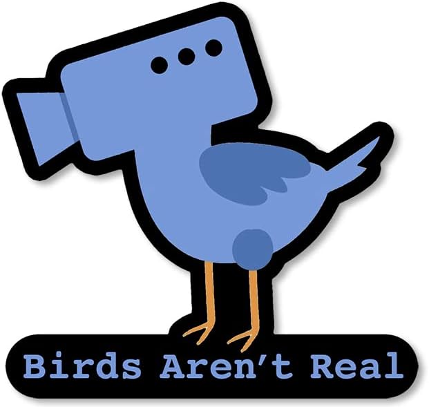 Птиците не се реални со налепница со сини птици