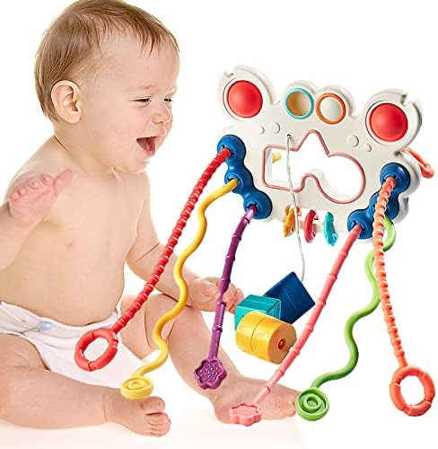Монтесори Играчки за Бебиња, Бебе Сензорни Притисни &засилувач; Повлечете Низа Играчки, Мулти-Игра Развивање На Парична Казна