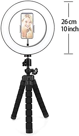 Пополнете светло 26 см Led Selfie Прстен Светилка Прстен Пополнете Ја Светлината Со Мини Октопод Држач За Статив Со Клип За Телефон Шминка