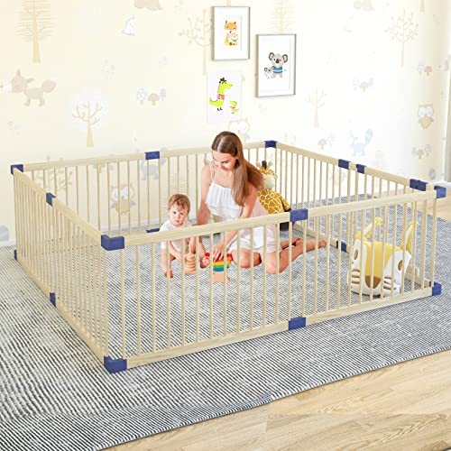 Linor Baby Playpen Детска ограда со безбедносна порта, екстра голема игра за бебиња и мали деца, дворови за бебиња, играчки центар
