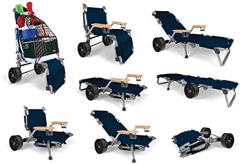 Wanderr By Ome Gear- 5 во 1 трансформабилна единица, количка за влечење, стол на плажа, стол на кампот, лежерна кутија и креветче