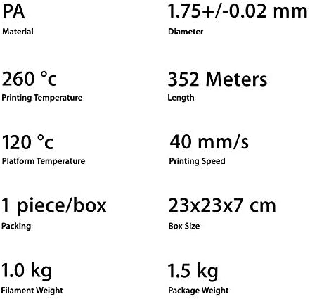 Филамент Leoplas PA 1,75 mm најлон филамент 1kg за 3D печатење на потрошувачи на потрошувачи на печатење