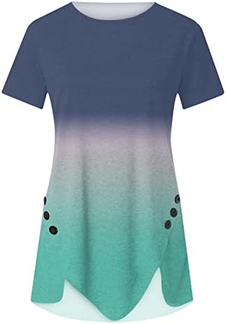 2023 екипаж врат памук графички лабав вклопување плус големина блуза маица за жени со краток ракав блуза есен лето жени 72