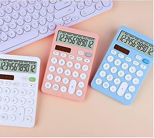 MJWDP 12 -цифра калкулатор за биро Големи копчиња Алатка за сметководство за финансии за сметководство бело сино портокалово големи копчиња