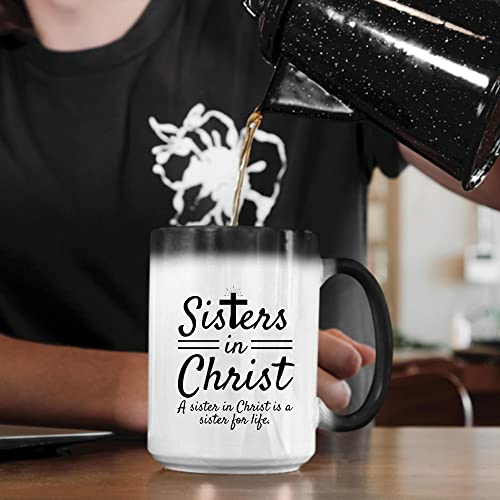 Сестра Во Христа е сестра за живот христијанин исус бог љубовник 11оз 15оз Боја Менување На Кригла