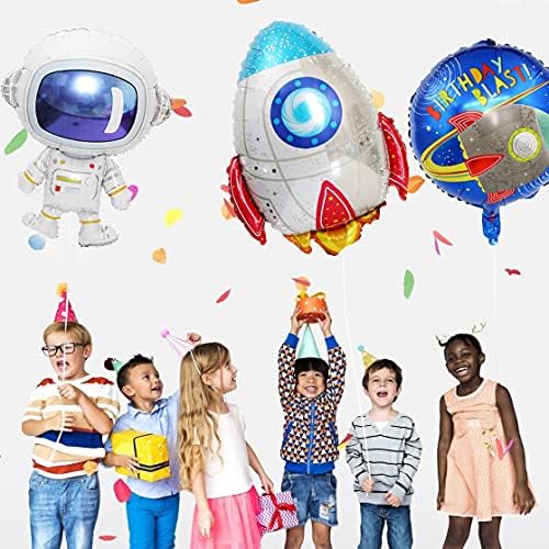 6pcs вселенски балони вселенски забави украси астронаут балони ракетни балони соларен систем планета тема забава за деца за