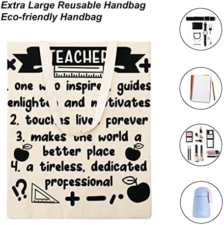 Wengbeauty Canvas Tote торба наставник оној кој инспирира упатства за торбичка за рамо за еднократна употреба на намирници за купување
