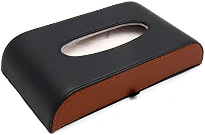 uxcell црно кафеава кожна кожна кожна кутија за лице за чување на салфетка за салфетка за автомобил за автомобил