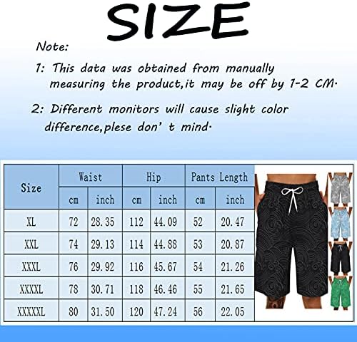 Beuu Mens Summer Board Shorts плус големина, 3Д бран тропски печатени стебла за пливање, лабави обични шорцеви на плажа на Хавајски