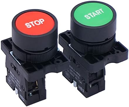 Nunomo AC 660V 10A Моментен старт/стоп Црвено зелено знак Не NC Push копче за копче HB2-Start/Stop