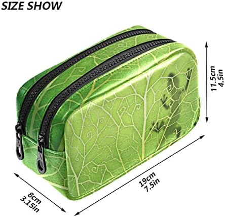 Глафи ​​гуштер зелени лисја молив кутија со голем капацитет, козметичка кеса за торбички со молив за молив