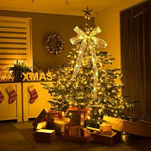 TPNB 2PCS 16.4ft Божиќни сјајни ленти со ленти LED светла, сјај за самовила за дрво, бакарна жица од бакарна жица жици жици Божиќни свадби Нова