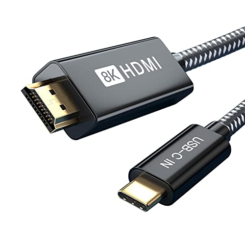 AGFINEST USB C ДО HDMI 2.1 Кабел 6.6 FT, 8K@60 USB Тип C До HDMI Кабел, Голема Брзина 48Gbps [Thunderbolt 3/4, USB 4 Компатибилен]
