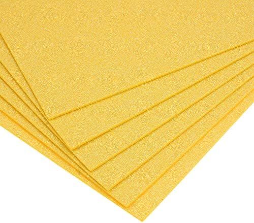 uxcell жолт сјај ева листови од пена 11 x 8 инчи дебели за занаети DIY проекти 12 компјутери