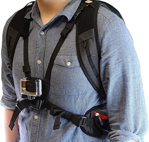 Ранец на ранец на фотоапаратот на Navitech Action и сина боја со интегрирана лента за градите - компатибилен со камерата за акција за издржливост