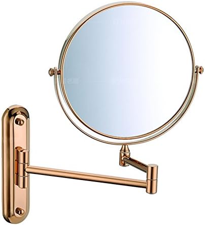 Огледало за шминка за проширување, месинг wallид монтиран склопувачки огледало за бања за убавина огледало-б.