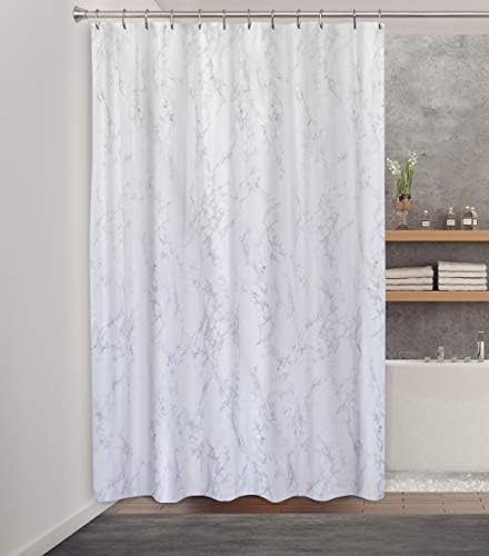 Splash Home Merber Design Polyester туш завеса, за завеси за бања и када, лесна ткаенина за перење и отпорна на вода, 70W x 72h инчи - сива