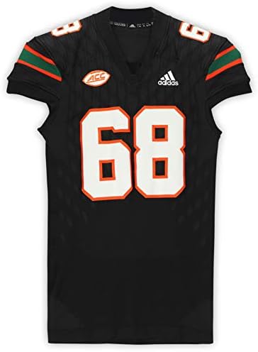Мајами урагани - користена игра 68 Црниот дрес од сезоните NCAA 2017-2018 - Големина XL - Колеџ игра Користена дресови
