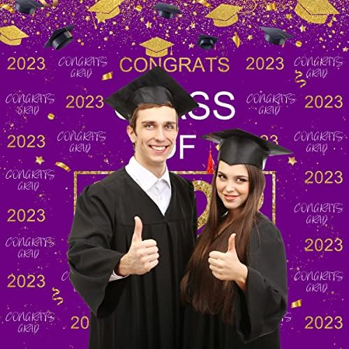 Дипломирање Партија Позадина Виолетова Злато Сјај Честитам Дипломирањето Фотографија Украси Класа на 2023 Дипломирањето Честитки Матурска