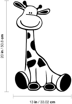 Винил Ѕид Уметност Налепница-Симпатична Жирафа-20 х 13 - Трендовски Инспиративна Симпатична Налепница За Дизајн На Животни За Деца Спална Соба