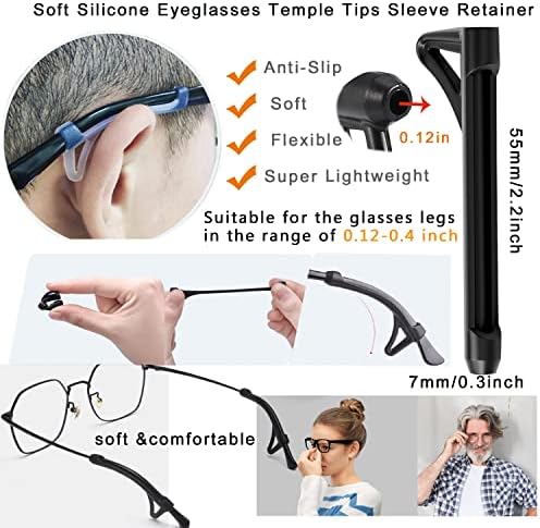 Надградете го држачот за очила за очила против лизгање-меки и удобни очила за ушите-стакло за зафат на ушите