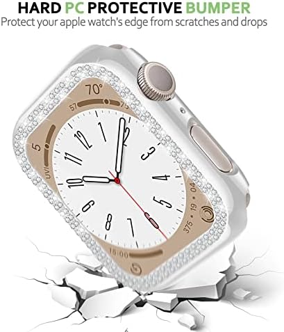 Дијамант кутија компатибилен со Apple Watch Series 7 41mm 45mm, компјутерски заштитникот ги опфаќа женските девојки кристал сјајни случаи на rhinestone, додатоци за паметни часовни?