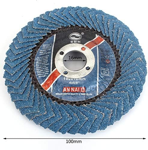 Абразивен диск за размавта, радијална форма, тркалезна дупка, поддршка на фенолна смола, цирконија алумина, 4''x7/8 '', 5 парчиња