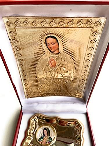 Грахмарт свадбени монети Декоративни магнетни дисплеј случај - класична златна позлатена церемонија Арас де Бода Сет - Бокс дама на Гвадалупе