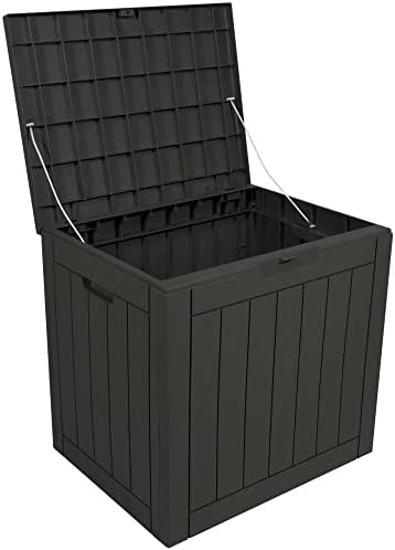 БЕБУУ 31-Галон Мала Палуба Кутија - Лесна Смола Надворешна Кутија За Складирање И Седиште за Перничиња За Двор, Градинарски Алат И