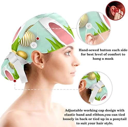 Цветна илустрација шема работна капа со копчиња ， прилагодливо хируршко чистење капаче со лак за коса