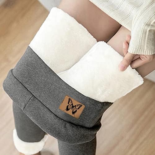 Женски зимски обични цврсти хеланки со тешка еластична висока половината Термички тренингот Панталони термички обични панталони за работа