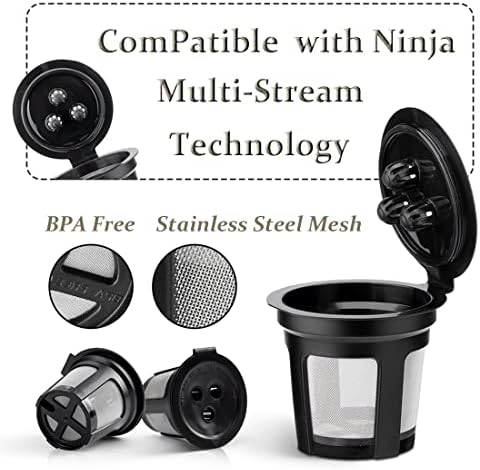 Mjuly Enter Useable K чаши филтри за кафе за нинџа, компатибилни со Ninja CFP301 CFP201 CFP307 Dual Brew Pro Pro Chafe Pro