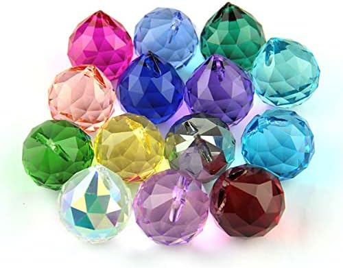Lkxharleya 10 парчиња тавански лустер кристално стакло дијамант, фацетирана призма сонце лов на топката ламба делови feng shui