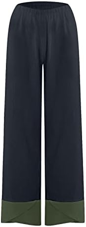 Панталони со широки постелнини за жени, модни женски цврсти бои за шиење на дишењето на лесен уличен џеб, S-3XL