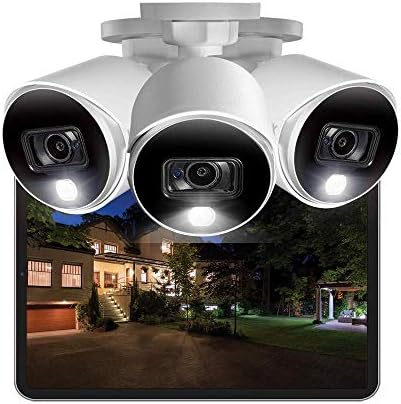 Систем за безбедносни фотоапарати Lorex 4K, Ultra HD внатрешни/надворешни куршуми со куршуми со откривање на движење, ноќно