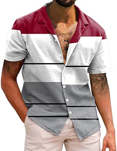 2023 година Нови мажи Обични кратки ракави пролетни летни летни врат 3Д печатени кошули модни врвни кошули со блузи суво вклопување