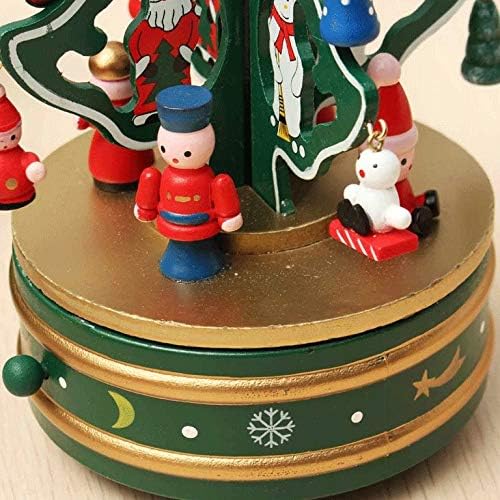 Tazsjg весела Божиќна декорација музичка кутија Божиќна ротирачка музичка кутија