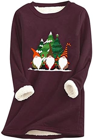 Iius Божиќни џемпери жени меки удобни нејасни термички долна облека Топ екипаж за влечење на куќиште со долга ноќна облека со долги