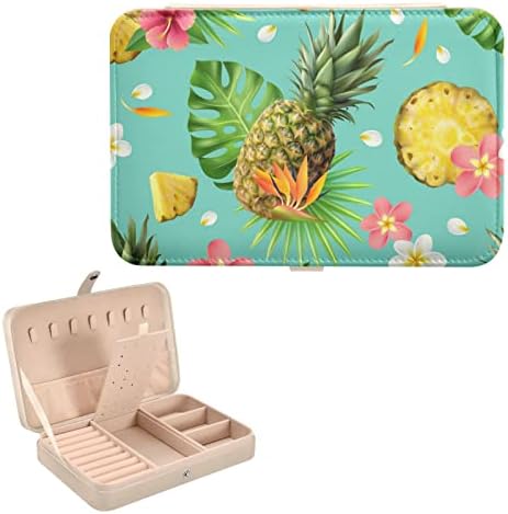 innewgogo лето овошје ананас мала кутија за накит пун -кожен накит Организатор патувања мини подароци случај за ден на свадба