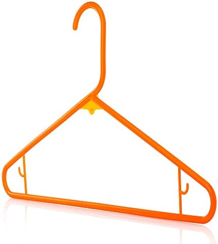 HangerWorld 10 портокалова 16,5инх Пластика Целосна палто облека облека Облека за панталони за закачалки за закачалки
