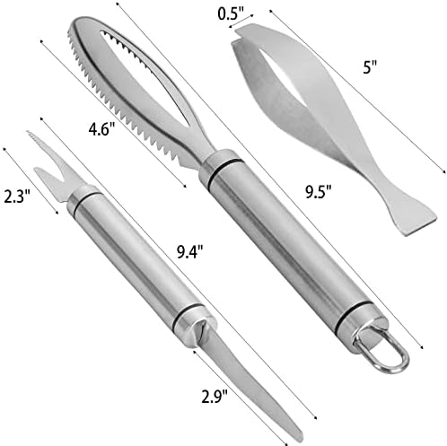 3 парчиња алатки за морска храна со рибини ракчиња ракчиња девејнер метални кора риба коска пинцети за лесно чистење