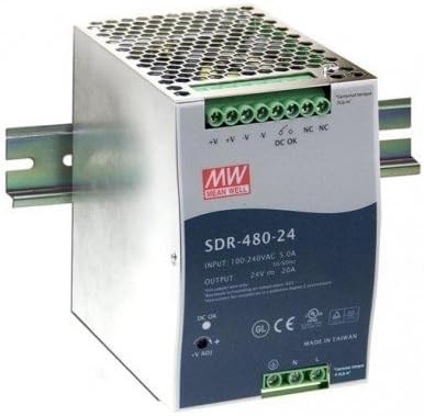 Снабдување со електрична енергија SDR -480P -24 - 480W 24V 20A - тенок висок ефикасност.