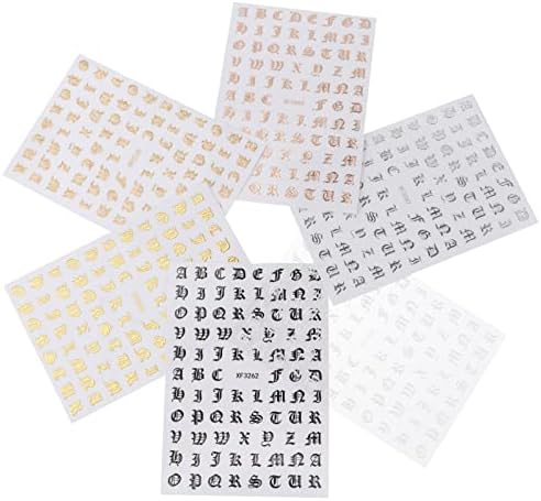 Налепници со букви со солисти налепници за букви 10 чаршафи за налепници за нокти букви за нокти Арт Деклас Азбука налепница