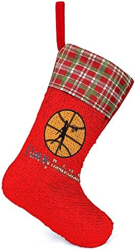 Јас ги сакам моите кошаркарски секвенци Божиќни празници за одмор Реверзибилна промена во боја на магичен фонд за Божиќно дрво Камино виси чорапи