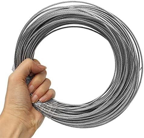 Додатоци за Anyufei 100m 50m304 не'рѓосувачки челик 1мм 1,5мм 2мм со дијаметар од челична жица со голи јаже кабелска линија за облека