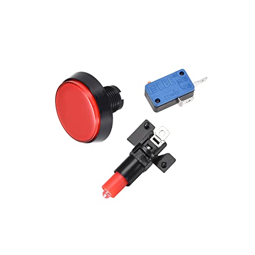Копчиња за притискање на играта на подметнување на играта со црвена LED светло со микро прекинувачи [за аркадна игра] -60mm/12V/2