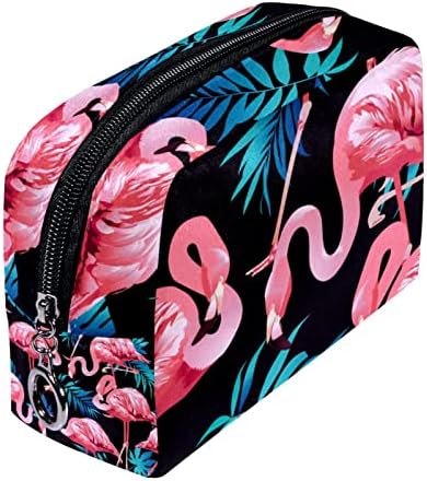 Тоалетна Торба, Козметичка Торба За Шминка За Патувања За Жени Мажи, Розова Фламинго Тропски Лист