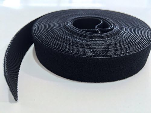 Airnix 3/4 во x 20 ft црн најлонски кабелски вратоврска, двострана кука и јамка