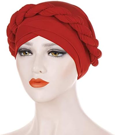 Африкански глави за црни жени, покритие за коса, завиткана капа, турбан, пред-врзана изопачена плетенка, хемо карцином капа за